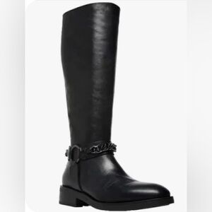 NWOB Steve Madden Quin Leather Chain Harness  Knee High Boots Size 11
